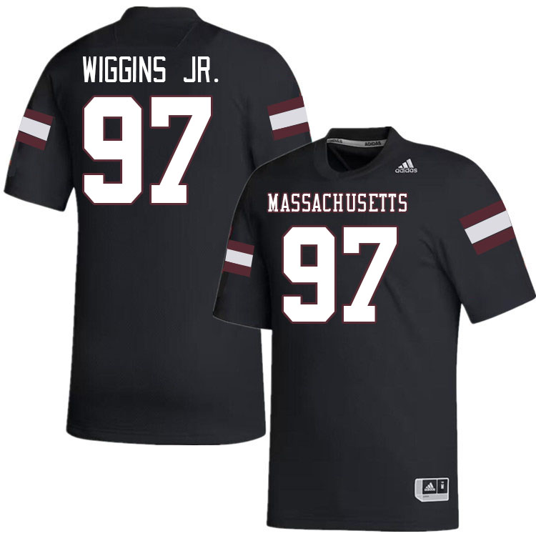 Massachusetts Minutemen #97 Jermaine Wiggins Jr. College Football Jerseys Stitched-Black